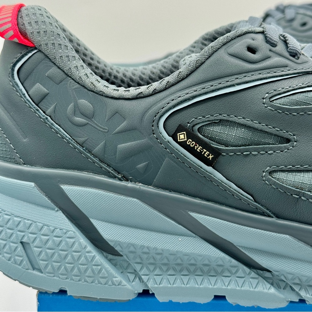 NWT Hoka Clifton Leather Gore-Tex Waterproof Unisex Goblin Stone Blue GBSB - Picture 4 of 16